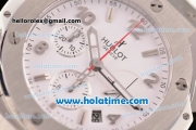 Hublot Big Bang Clone HUB4100 Automatic Steel Case with White Rubber Strap and White Dial - 1:1 Original (TW)