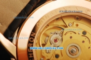 Vacheron Constantin Patrimony Swiss ETA 2836 Automatic Movement Rose Gold Case with Stick Markers and Alligator Strap