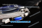 Cartier Ballon Bleu De Large Chrono Miyota OS20 Quartz Steel Case with Diamonds Bezel and Blue Dial