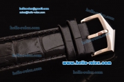 Patek Philippe Calatrava Swiss ETA 2824 Automatic Steel Case Diamond Bezel with Black Leather Strap Black Dial Stick Markers