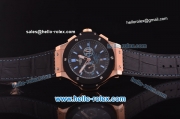 Hublot Big Bang Maradona 2 Chronograph Miyota Quartz Rose Gold Case with PVD Bezel and Black Leather Strap