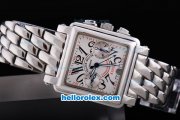 Franck Muller Conquistador Chronograph Automatic with White Dial and ssband
