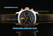 Ferrari California Chronograph Miyota Quartz Movement 7750 Coating Case with Black Dial and Black Leather Strap