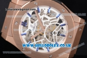 Hublot Classic Fusion Skeleton Asia Automatic Rose Gold Case with Skeleton Dial and Black Rubber Strap