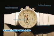 Ulysse Nardin Maxi Marine Chronograph Miyota OS20 Quartz Steel Case with White Dial and White Rubber Strap