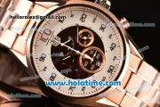 Tag Heuer Mikrograph Chrono Miyota OS10 Quartz Full Rose Gold with White/Brown Dial and Arabic Numeral Markers