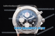 Breitling Avenger Seawolf Chrono Miyota OS10 Quartz Steel Case with Black Dial Black Rubber Strap and Arabic Number Markers