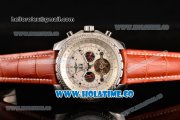 Breitling for Bentley Tourbillon Skeleton Automatic with White Dial and White Bezel-Brown Leather Strap