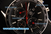 Tag Heuer Carrera Chronograph Automatic Movement with Black Dial and Bezel-Rubber Strap