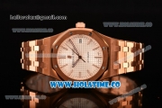 Audemars Piguet Royal Oak Clone AP Calibre 3120 Automatic Full Rose Gold with White Dial and Stick Markers (EF)