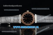 Hublot Classic Fusion Miyota 9015 Automatic Rose Gold Case with Black Dial Stick Markers Rose Gold Bezel and Black Genuine Leather Strap