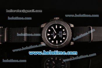 Rolex Pro-Hunter Military Submariner Asia 2813/Swiss ETA 2836/Clone Rolex 3130/Super Clone Rolex 3130 Automatic PVD Case with Black Nylon Strap - 1:1 Best Edition (BP)