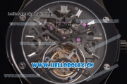 Hublot Classic Fusion Tourbillon Swiss Tourbillon Manual Winding PVD Case with Skeleton Dial Black Rubber Strap and Stick Markers (GF)