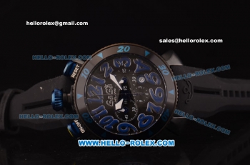 Gaga Milano Chrono 48 Miyota OS20 Quartz PVD Case with Black Dial and Blue Numeral Markers