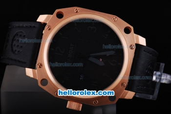 U-Boat Italo Fontana Automatic Rose Gold Case with Black Dial and Marking