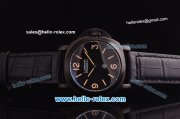 Panerai Luminor Base Pam 000 Asia 6497 Manual Winding PVD Case with Black Dial and Black Leather Strap Panerai Luminor Base Pam 000 Asia 6497 Manual Winding PVD Case with Black Dial and Black Leather Strap