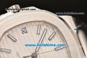 Patek Philippe Nautilus Swiss ETA 2824 Automatic Steel Case with Stick Markers and White Dial - 1:1 Original (ZF)