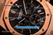 Audemars Piguet Royal Oak 41MM Chrono Miyota Quartz Full Rose Gold with Black Dial and White Stick Markers