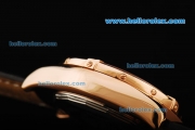 Breitling Chronomat B01 Chronograph Quartz Movement Rose Gold Case with Black Dial and Black Leather Strap