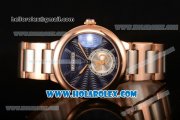 Cartier Rotonde De Miyota Quartz Two Tone Case with Blue Dial and Rose Gold/Steel Bracelet