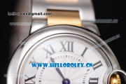 Cartier Ballon Bleu Medium Miyota OS2035 Quartz Two Tone Case/Bracelet with White Dial and Roman Numeral Markers