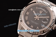 Rolex Day-Date II Swiss ETA 2836 Automatic Steel Case with Silver Markers and Black Dial