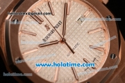 Audemars Piguet Royal Oak Swiss ETA 2824 Automatic Full Rose Gold with Sitck Markers and White Dial - 1:1 Original