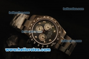 Rolex Daytona Chronograph Swiss Valjoux 7750 Automatic Movement PVD Case with Diamond Markers and PVD Strap