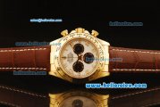 Rolex Daytona Chronograph Swiss Valjoux 7750 Automatic Movement Gold Case with White Dial and Numeral Markers