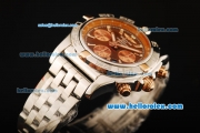 Breitling Chronomat B01 Chronograph Swiss Valjoux 7750 Automatic Movement Full Steel with Orange Dial and Stick Markers