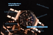 Hublot Big Bang Chrono Swiss Valjoux 7750-DD Automatic Rose Gold Case with PVD/Rose Gold Strap Black Dial