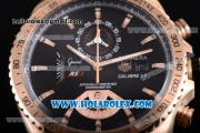 Tag Heuer Grand Carrera Calibre 17 RS3 Miyota Quartz Rose Gold Case with Black Dial Rubber Strap and Stick Markers