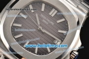 Patek Philippe Nautilus Miyota 9015 Automatic Full Steel with Grey Dial and White Stick Markers