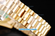 Rolex Day Date Oyster Perpetual Automatic Movement Full Gold with Gold Dial and Diamond Markers-Diamond Bezel