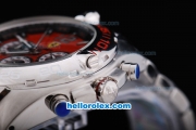 Ferrari working Chronograph Quartz Movement with Red Dial and SS Strap