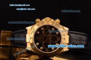 Rolex Daytona Swiss Valjoux 7750-DD Automatic Gold Case with Black Dial and Diamond Markers