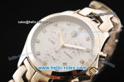 Tag Heuer Link Chronograph Quartz Movement Full Steel with Blue MOP Dial and Diamond Markers