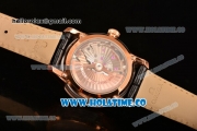 Omega De Ville Hour Vision Clone Omega 8500 Automatic Rose Gold Case with White Dial and Rose Gold Stick Markers (KW)