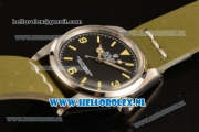 Rolex Explorer Steel Case 2813 Auto with Black Dial and Green Nylon Strap