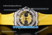 Audemars Piguet Royal Oak Offshore Diver Swiss Valjoux 7750 Automatic Steel Case with Yellow Dial Yellow Rubber Strap and Stick/Arabic Numeral Markers (EF)