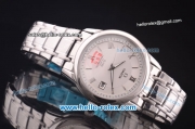 Omega De Ville Automatic Full Steel with White Dial and Silver Roman Markers