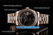 Rolex Day-Date II Asia 2813 Automatic Steel Case/Bracelet with Black Dial and Roman Numeral Markers