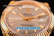 Rolex Day-Date Asia 2813/Swiss ETA 2836/Clone Rolex 3135 Automatic Yellow Gold Case with Stick Markers and Grey Dial (BP)