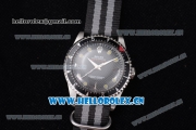 Rolex Milgauss Vintage Asia 2813 Automatic Steel Case with Black Dial Dot Markers and Black/Grey Nylon Strap