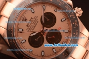 Rolex Daytona Automatic Full Rose Gold with PVD Bezel and Rose Gold Dial-7750 Coating