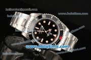 Rolex Submariner Rolex 3130 Automatic Steel Case/Bracelet with Black Dial and Yellow Markers - 1:1 Original (BP)