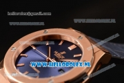 Hublot Classic Fusion 9015 Auto Rose Gold Case with Blue Dial and Blue Leather Strap