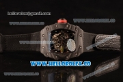 Richard Mille RM 055 Miyota 9015 Automatic Carbon Fiber Case with Skeleton Dial and Black Nylon/Leather Strap