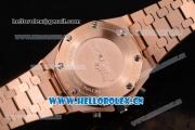 Audemars Piguet Royal Oak Offshore Seiko VK67 Quartz Rose Gold/Diamonds Case with Black Dial and Arabic Numeral Markers