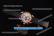 Tag Heuer Carrera Calibre 1887 Automatic Chronograph Miyota Quartz Rose Gold Case with White Dial Arabic Number Markers and Black Rubber Strap